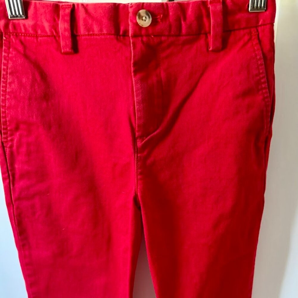 Vineyard Vines Red Flat Front Chinos, Boys, Size 7